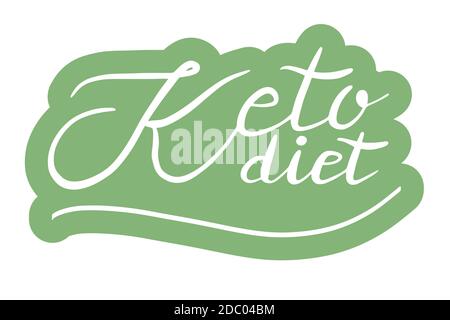 Régime de céto. Concept alimentaire cétogène.logo, badge, affiche, modèle de bannière. Illustration de la calligraphie lettrage. Vector eps manuscrit pinceau tendance Illustration de Vecteur