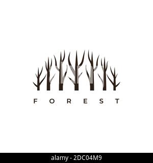 Modèle vectoriel de conception de logo de symbole de forêt Illustration de Vecteur