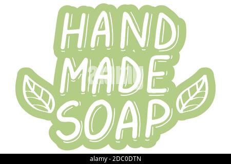 Logo savon fait main. Logo, badges, autocollant sur les caniche faits à la main. Icône de calligraphie lettrage. Icône de calligraphie lettrage. Vecteur eps tiré à la main Illustration de Vecteur