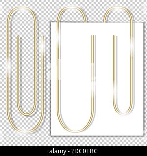 Trombones dorés sur un fond transparent et sur une feuille. Objet vectoriel. SPE 10 Illustration de Vecteur