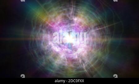 illustration du rendu 3d de l'étoile de la nébuleuse à trou noir Banque D'Images