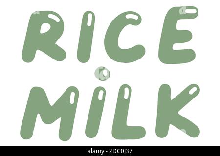 Lait de riz. Élément vectoriel pour logos, étiquettes, badges, autocollants. Isolation de l'illustration vectorielle sur fond blanc. Aliments biologiques, écologiques, sains. Illustration de Vecteur
