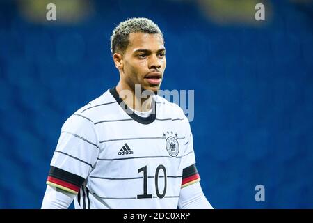 Brunswick, Allemagne. 17 novembre 2020. Football, U-21 hommes: Qualification au Championnat d'Europe, Allemagne - pays de Galles, 1er tour, Groupe 9, 8e jour de match au stade Eintracht. Le Lukas Nmecha en Allemagne est sur le terrain. Credit: Swen Pförtner/dpa/Alay Live News Banque D'Images