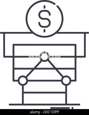 Icône de gouvernance d'entreprise, illustration isolée linéaire, vecteur ligne mince, signe de conception Web, symbole de concept de contour avec trait modifiable sur blanc Illustration de Vecteur