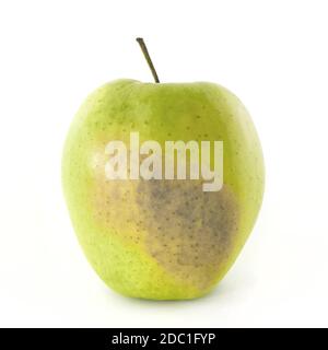 Pomme pourrie isolé sur fond blanc Banque D'Images