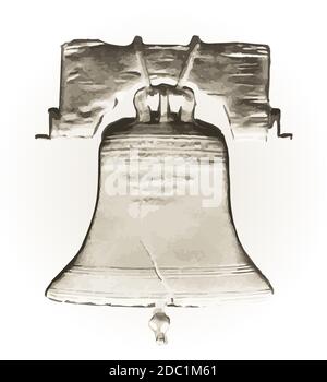 Abstract Liberty Bell sur un fond blanc Banque D'Images