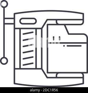 Icône de fichier compressé, illustration isolée linéaire, vecteur de ligne mince, symbole de conception Web, symbole de concept de contour avec contour modifiable sur fond blanc Illustration de Vecteur