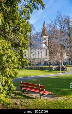 Schloskirche Interlake, Interlaken, région de la Jungfrau, Oberland bernois, Alpes suisses, Suisse, Europe Banque D'Images