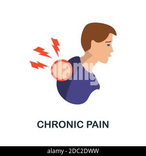 Icône douleur chronique. Élément simple de la collecte des maladies de santé. Icône Creative Chronic pain pour la conception Web, les modèles, les infographies et plus encore Illustration de Vecteur