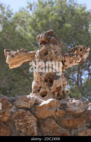 Croix, grotte de l'église de champ de Sheppards à Bethléem, Israël Banque D'Images