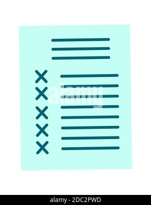 Document papier de la liste de contrôle, illustration vectorielle de l'accord isolée Illustration de Vecteur