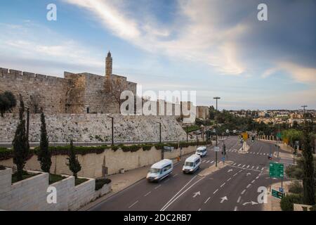 Israël, Jérusalem, vue de la porte de Jaffa Banque D'Images