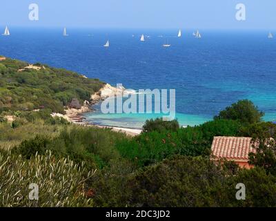 Plage de Cala Granu, Costa Smeralda, Sardaigne, Italie Banque D'Images