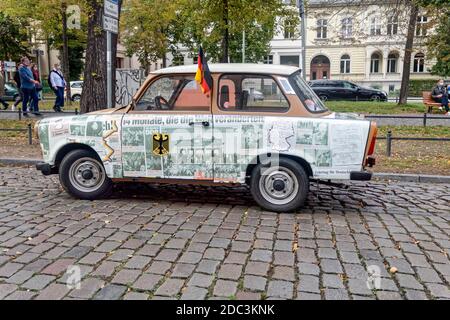 Trabi am Tag der deutschen Einheit dans Potsdam, Brandebourg , Allemagne Banque D'Images