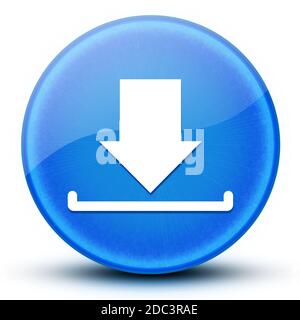 Télécharger l'illustration abstraite du bouton rond bleu brillant de l'œil Banque D'Images