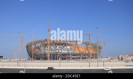 Vue du stade Lusail en construction pour la coupe du monde de la FIFA 2022 à Doha, Qatar Banque D'Images