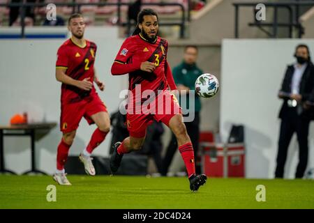 LOUVAIN, BELGIQUE - 18 NOVEMBRE : Jason Denayer de Belgique lors du match de l'UEFA Nations League entre la Belgique et le Danemark au King Power Stadium le 18 novembre 2020 à Louvain, Belgique (photo de Jeroen Meuwsen/Orange Pictures) Banque D'Images