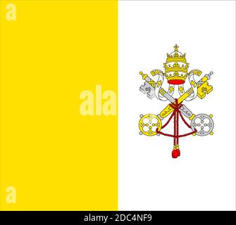 gros plan drapeau de la Cité du Vatican Illustration de Vecteur