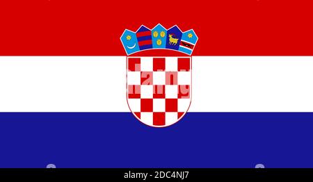 Gros plan du drapeau de la Croatie Illustration de Vecteur