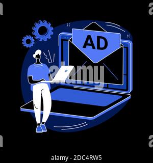 Illustration du vecteur de concept abstrait de la publicité Push. Illustration de Vecteur