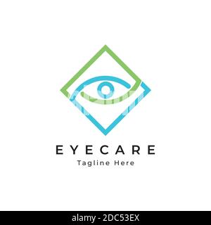 Modèle de logo de soins oculaires.symbole oculaire pour clinique médicale Illustration de Vecteur