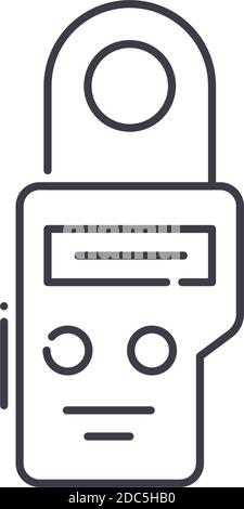 Icône de l'indicateur lumineux, illustration linéaire isolée, vecteur de ligne mince, signe de conception de Web, symbole de concept de contour avec contour modifiable sur fond blanc. Illustration de Vecteur