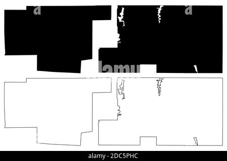 Mahoning et Marion County, État de l'Ohio (comté des États-Unis, États-Unis d'Amérique, États-Unis, États-Unis, États-Unis) carte illustration vectorielle, carte d'esquisse griffée Illustration de Vecteur