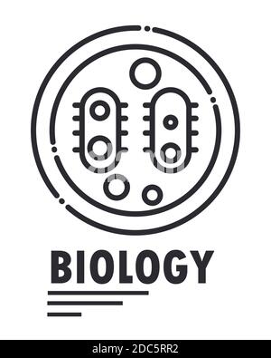 biologie analyse des bactéries science élément ligne style icône illustration vectorielle Illustration de Vecteur