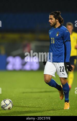 Pise, Italie. 18 novembre 2020. Riccardo Sottil (Italie) lors du match de l'UEFA « moins de 21 ans Hongrie-Slovénie 2021 » entre l'Italie 4-1 Suède au stade Arena Garibaldi le 18 novembre 2020 à Pise, Italie. Credit: Maurizio Borsari/AFLO/Alay Live News Banque D'Images