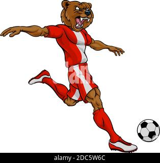 Supporter de Football Soccer Sports Animal Mascot Illustration de Vecteur