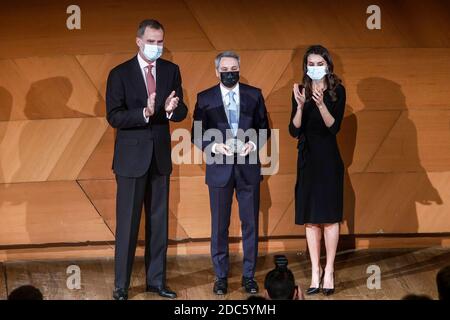 Madrid, Espagne. 19 novembre 2020. Les rois d'Espagne Felipe VI et Letizia Ortiz lors de l'édition 37 du Prix du journaliste 'Francisco Cerecedo' à Madrid le mercredi 18 novembre 2020 crédit: CORDEL PRESS/Alay Live News Banque D'Images