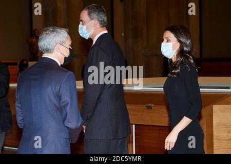 Madrid, Espagne. 19 novembre 2020. Les rois d'Espagne Felipe VI et Letizia Ortiz lors de l'édition 37 du Prix du journaliste 'Francisco Cerecedo' à Madrid le mercredi 18 novembre 2020 crédit: CORDEL PRESS/Alay Live News Banque D'Images