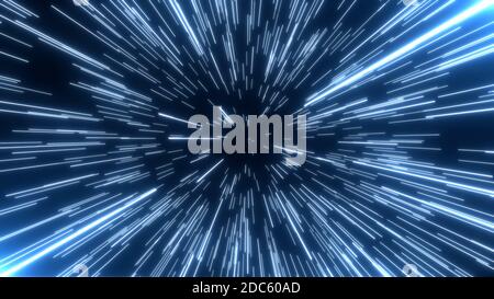 Néon abstrait brillant dynamique traînées de lumière ou rayons avec mouvement .Abstract Digital Motion Background.4k haute qualité, rendu 3D Banque D'Images