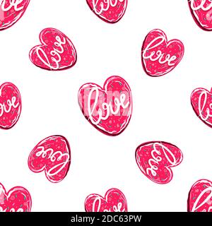 Motif coeur en forme de cupcakes sans couture. Bonbons cuits en forme de cœur. Design pour la Saint-Valentin Illustration de Vecteur