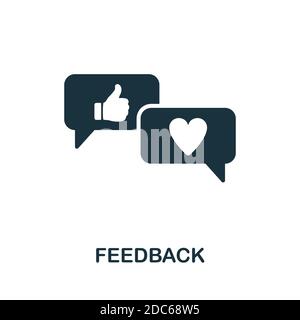 Icône de rétroaction. Elément simple de la collection de méthodes agiles. Icône Commentaires remplie pour les modèles, les infographies et bien plus encore Illustration de Vecteur