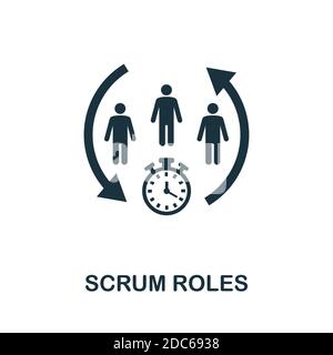 Icône rôles Scrum. Elément simple de la collection de méthodes agiles. Icône Scrum Roles remplie pour les modèles, les infographies et bien plus encore Illustration de Vecteur