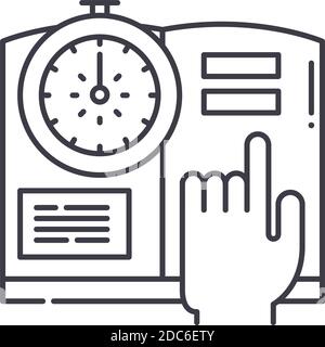 Icône de tâche quotidienne, illustration isolée linéaire, vecteur de ligne mince, signe de conception Web, symbole de concept de contour avec contour modifiable sur fond blanc. Illustration de Vecteur