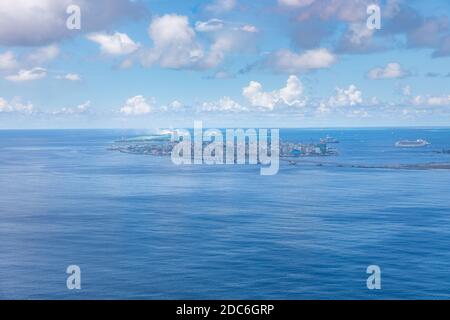 Îles Maldives. Capitale maldivienne d'en haut. Paysage urbain abstrait Banque D'Images