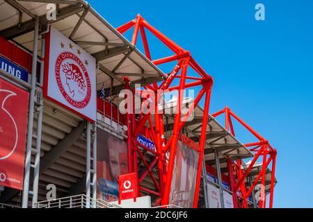 Athènes, Attique / Grèce - 2018/04/01: Extérieur du stade Georgios Karaiskakis stade stade de l'Olympiacos Athenian football Club dans le quartier Pirée d'A Banque D'Images