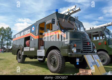 Une pompe automotrice RLHZ de Bedford 'Green Goddess' utilisée par Le Service d'incendie auxiliaire Banque D'Images