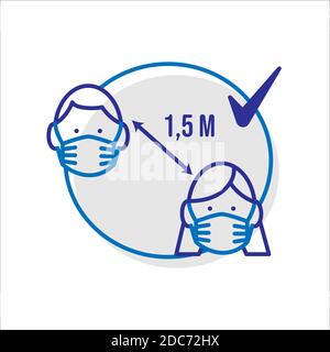 Icône linéaire vecteur simple associée aux instructions d'innocuité pendant une pandémie de coronavirus. Illustration de Vecteur