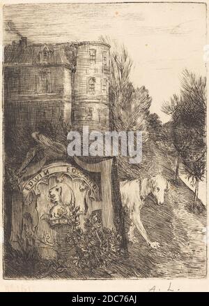 Alphonse Legros, (artiste), français, 1837 - 1911, ex-Libris Edwin Edwards, gravure Banque D'Images