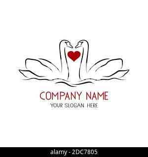 Modèle d'illustration graphique à motif vectoriel du logo Swan Illustration de Vecteur