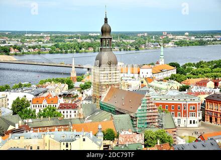 Vue panoramique sur la ville de Riga, Lettonie. Banque D'Images