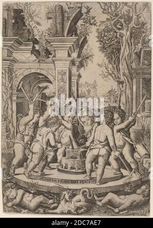 Nicoletto da Modène, (artiste), italien, actif 1500/1512, sort d'une langue mal, c. 1507, gravure, feuille : 29 x 20.3 cm (11 7/16 x 8 po Banque D'Images