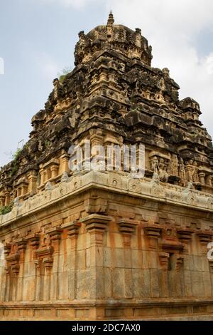 Belles tours anciennes du temple, Avani, Karnataka, Inde Banque D'Images