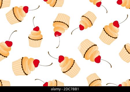 Motif de petits gâteaux sans couture Illustration de Vecteur