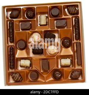 Boîte ouverte de chocolats Thornton Classic Banque D'Images