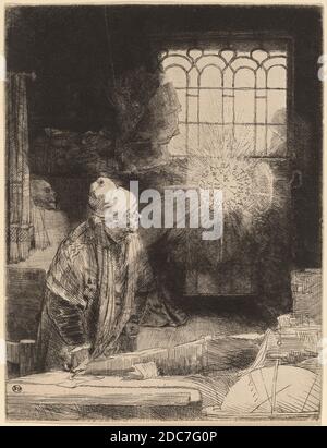 Rembrandt van Rijn, (artiste), néerlandais, 1606 - 1669, Faust, c. 1652, gravure, point sec et burin sur un papier blanc lourd Banque D'Images