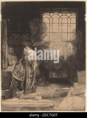 Rembrandt van Rijn, (artiste), néerlandais, 1606 - 1669, Faust, c. 1652, gravure Banque D'Images